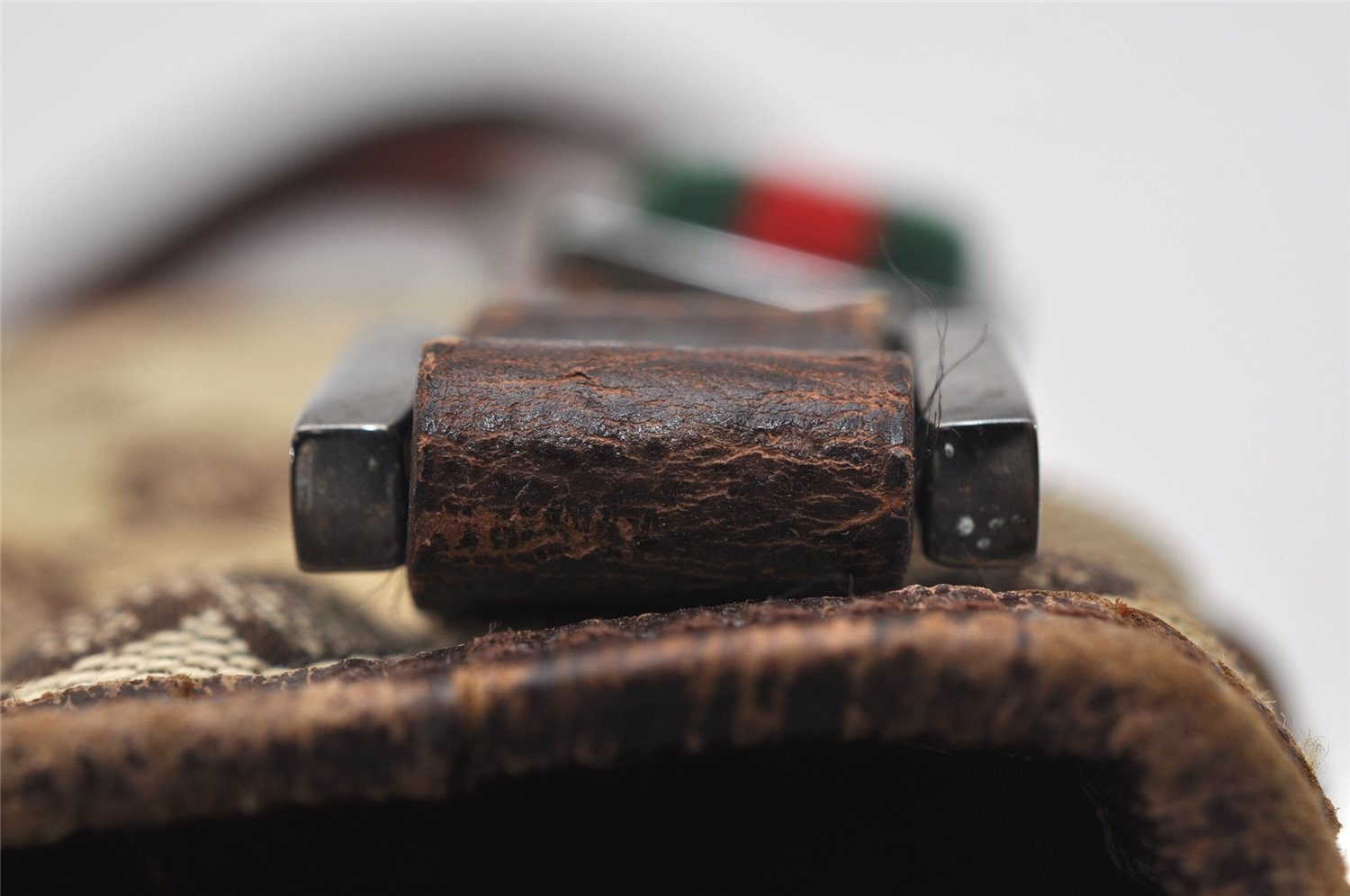 Authentic GUCCI Web Sherry Line Shoulder Bag GG Canvas Leather Brown Junk 0974K