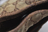 Authentic GUCCI Web Sherry Line Shoulder Bag GG Canvas Leather Brown Junk 0974K