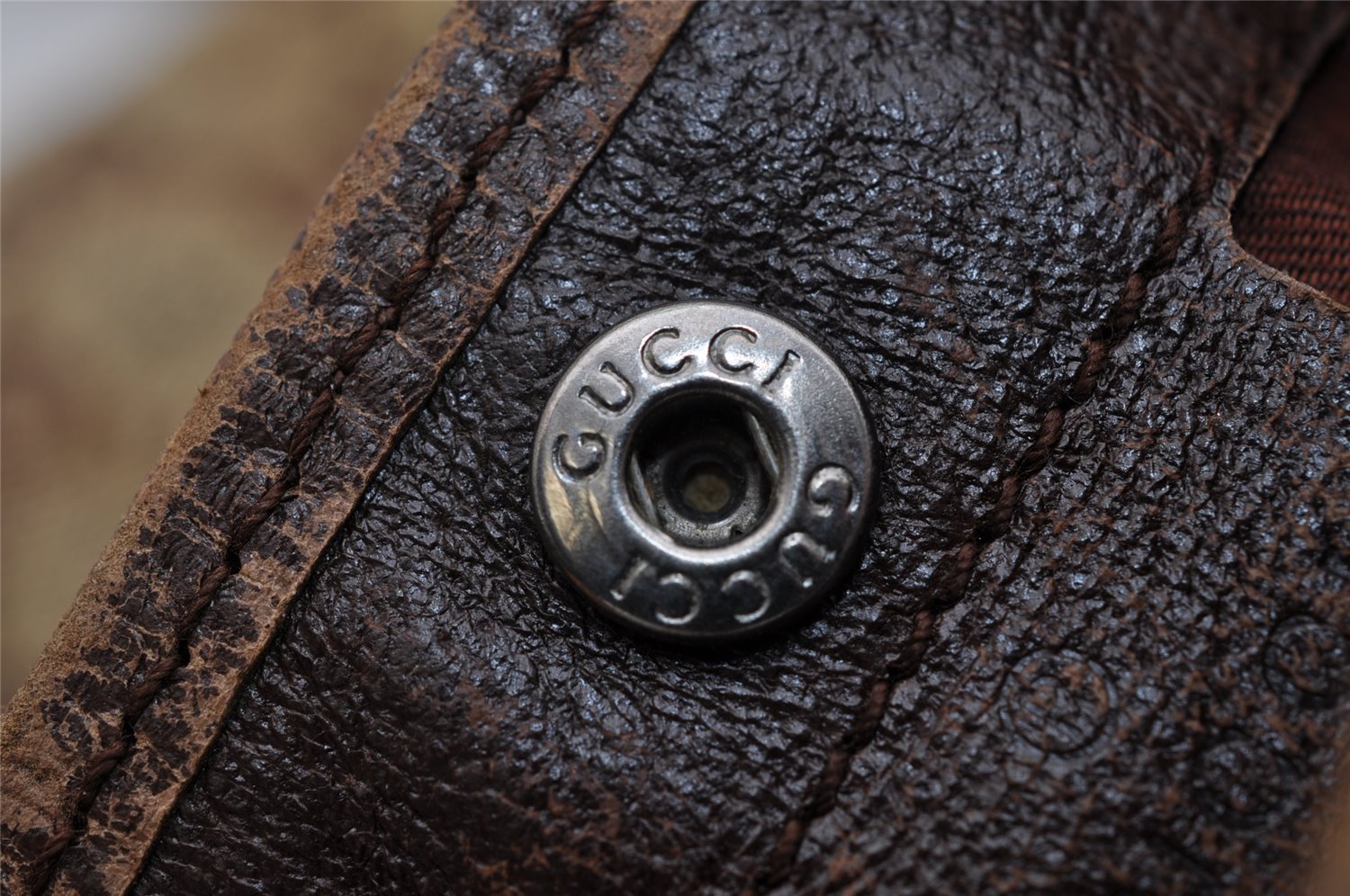 Authentic GUCCI Web Sherry Line Shoulder Bag GG Canvas Leather Brown Junk 0974K