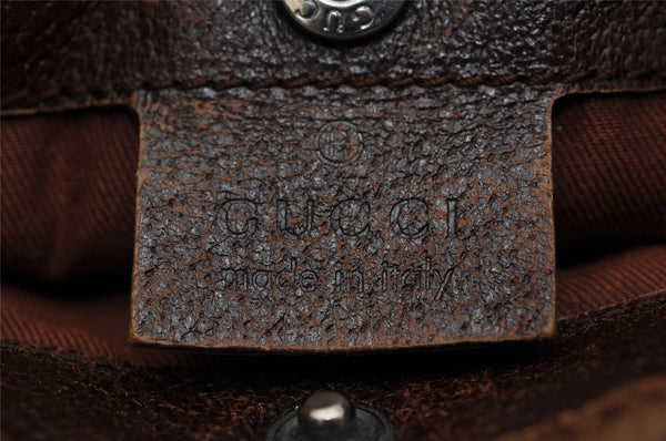Authentic GUCCI Web Sherry Line Shoulder Bag GG Canvas Leather Brown Junk 0974K