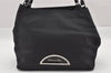 Authentic Christian Dior Maris Pearl Shoulder Tote Bag Nylon Leather Black 0975J