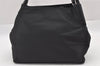 Authentic Christian Dior Maris Pearl Shoulder Tote Bag Nylon Leather Black 0975J