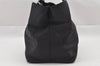 Authentic Christian Dior Maris Pearl Shoulder Tote Bag Nylon Leather Black 0975J