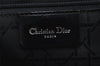 Authentic Christian Dior Maris Pearl Shoulder Tote Bag Nylon Leather Black 0975J