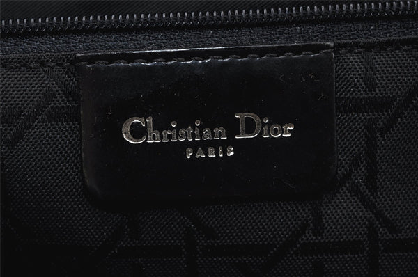 Authentic Christian Dior Maris Pearl Shoulder Tote Bag Nylon Leather Black 0975J