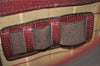 Authentic Burberrys Vintage Leather Clutch Hand Bag Purse Bordeaux Red 0977I