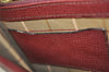 Authentic Burberrys Vintage Leather Clutch Hand Bag Purse Bordeaux Red 0977I