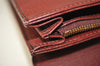 Authentic Burberrys Vintage Leather Clutch Hand Bag Purse Bordeaux Red 0977I