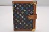 Authentic Louis Vuitton Monogram Multicolor Agenda PM Notebook Cover Black 0977J