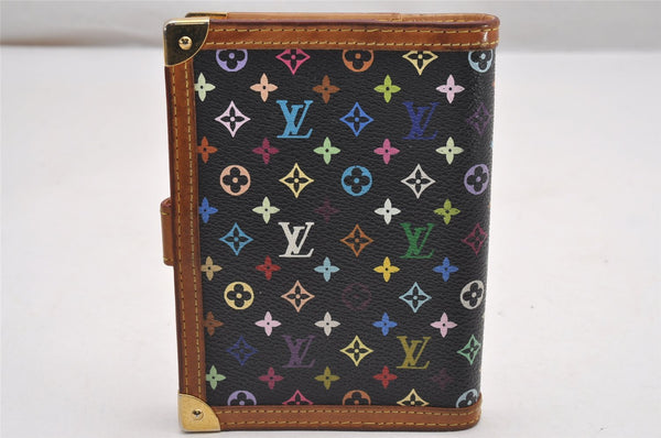 Authentic Louis Vuitton Monogram Multicolor Agenda PM Notebook Cover Black 0977J