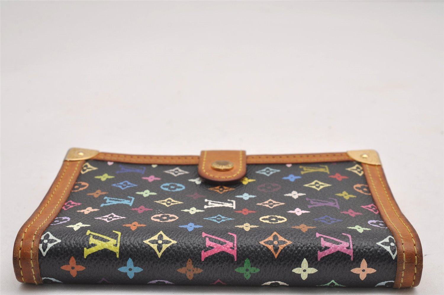 Authentic Louis Vuitton Monogram Multicolor Agenda PM Notebook Cover Black 0977J