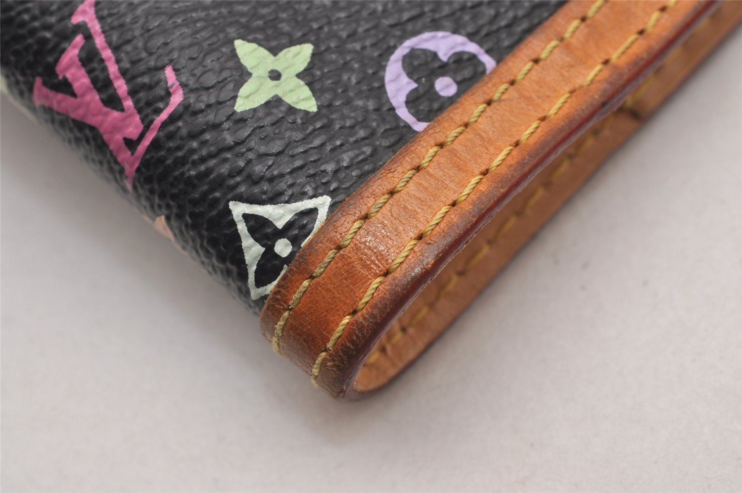 Authentic Louis Vuitton Monogram Multicolor Agenda PM Notebook Cover Black 0977J