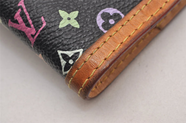 Authentic Louis Vuitton Monogram Multicolor Agenda PM Notebook Cover Black 0977J