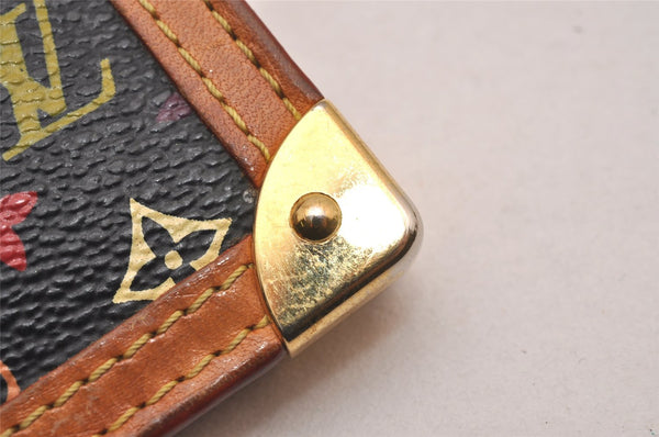 Authentic Louis Vuitton Monogram Multicolor Agenda PM Notebook Cover Black 0977J