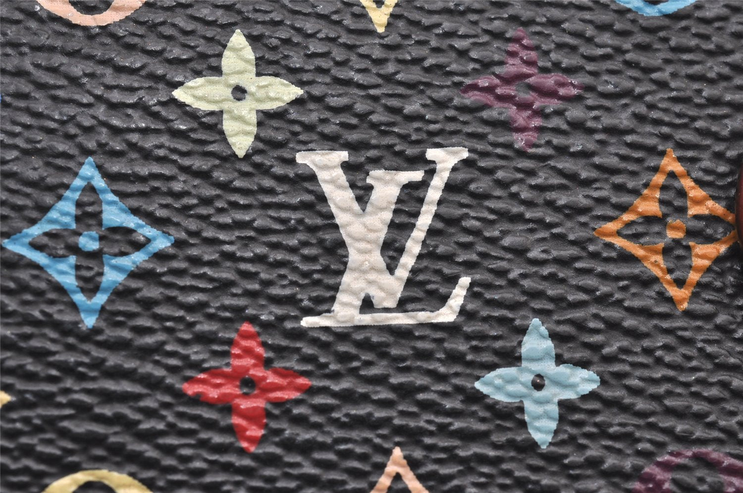 Authentic Louis Vuitton Monogram Multicolor Agenda PM Notebook Cover Black 0977J