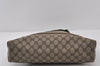 Authentic GUCCI Web Sherry Line Shoulder Tote Bag GG PVC Leather Brown 0979J