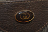 Authentic GUCCI Web Sherry Line Shoulder Tote Bag GG PVC Leather Brown 0979J