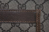Authentic GUCCI Web Sherry Line Shoulder Tote Bag GG PVC Leather Brown 0979J