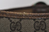 Authentic GUCCI Web Sherry Line Shoulder Tote Bag GG PVC Leather Brown 0979J