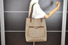 Authentic GUCCI Web Sherry Line Shoulder Tote Bag GG PVC Leather Brown 0979J