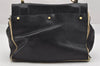 Authentic YVES SAINT LAURENT Muse Two Hand Bag Leather Suede 197149 Black 0980J