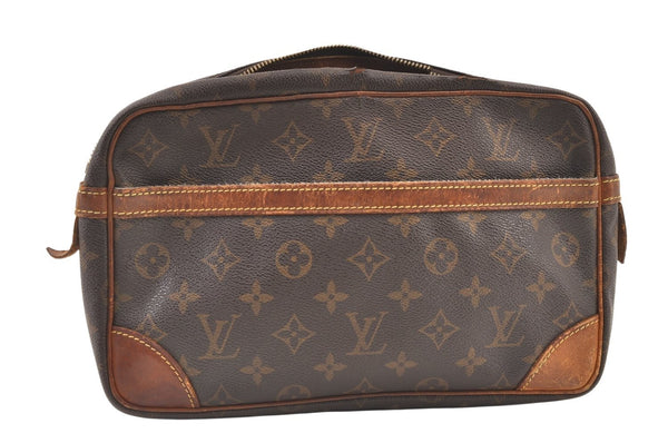 Authentic Louis Vuitton Monogram Compiegne 28 Clutch Hand Bag M51845 Junk 0980K