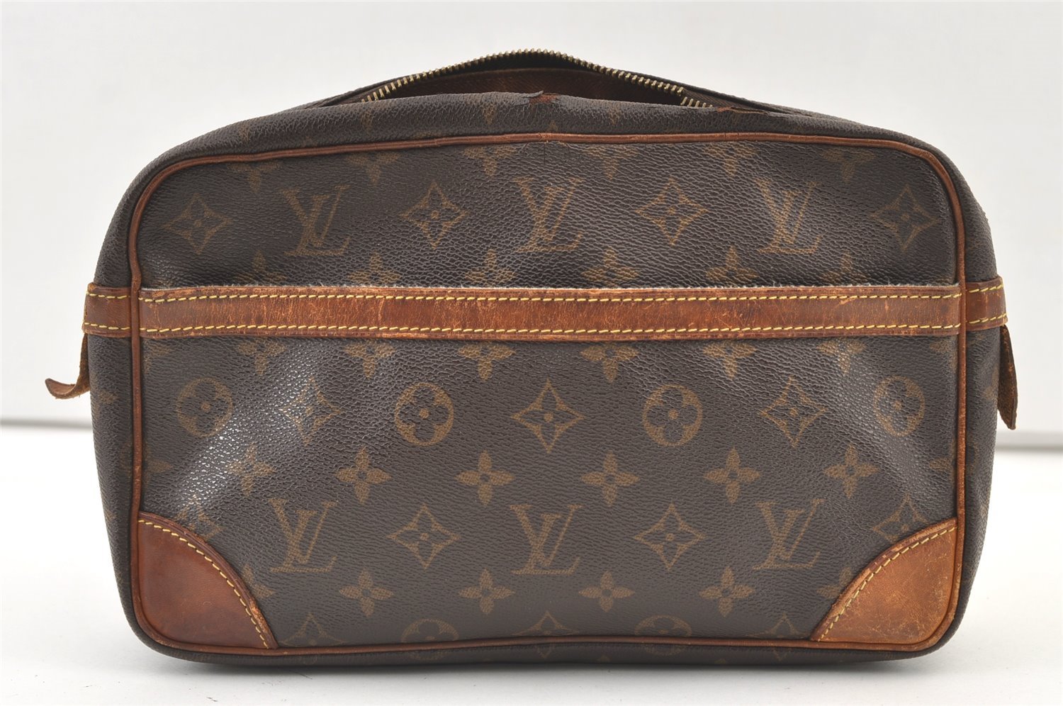 Authentic Louis Vuitton Monogram Compiegne 28 Clutch Hand Bag M51845 Junk 0980K