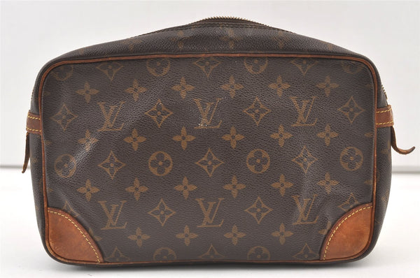 Authentic Louis Vuitton Monogram Compiegne 28 Clutch Hand Bag M51845 Junk 0980K