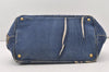 Authentic PRADA Vintage Canapa M Denim Tote Hand Bag Blue 0981J