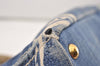 Authentic PRADA Vintage Canapa M Denim Tote Hand Bag Blue 0981J