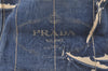 Authentic PRADA Vintage Canapa M Denim Tote Hand Bag Blue 0981J