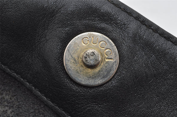 Authentic GUCCI Bamboo Vintage Shoulder Hand Bag Purse Leather Black Junk 0982K