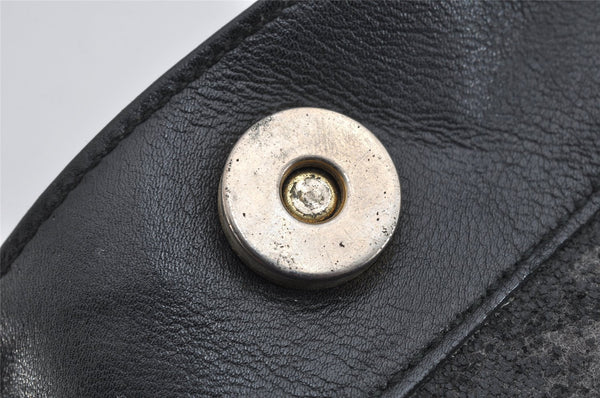 Authentic GUCCI Bamboo Vintage Shoulder Hand Bag Purse Leather Black Junk 0982K