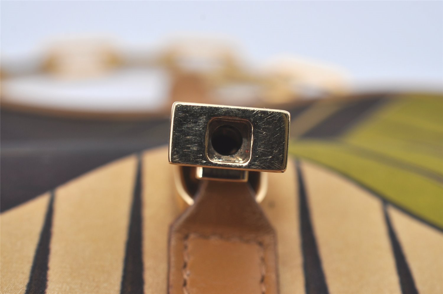 Authentic GUCCI Jackie Chain Shoulder Hand Bag Nylon Leather 0019032 Brown 0983J