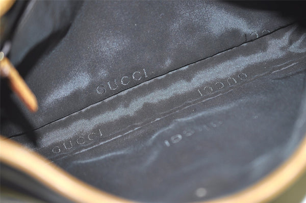 Authentic GUCCI Jackie Chain Shoulder Hand Bag Nylon Leather 0019032 Brown 0983J