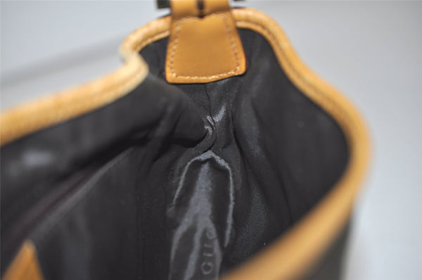 Authentic GUCCI Jackie Chain Shoulder Hand Bag Nylon Leather 0019032 Brown 0983J