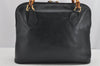 Authentic GUCCI Bamboo 2way Hand Shoulder Bag Leather Navy Blue Junk 0983K