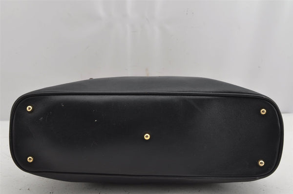 Authentic GUCCI Bamboo 2way Hand Shoulder Bag Leather Navy Blue Junk 0983K