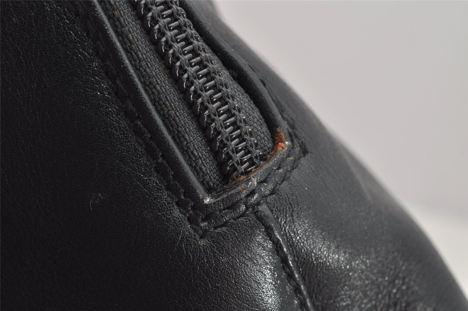 Authentic GUCCI Bamboo 2way Hand Shoulder Bag Leather Navy Blue Junk 0983K