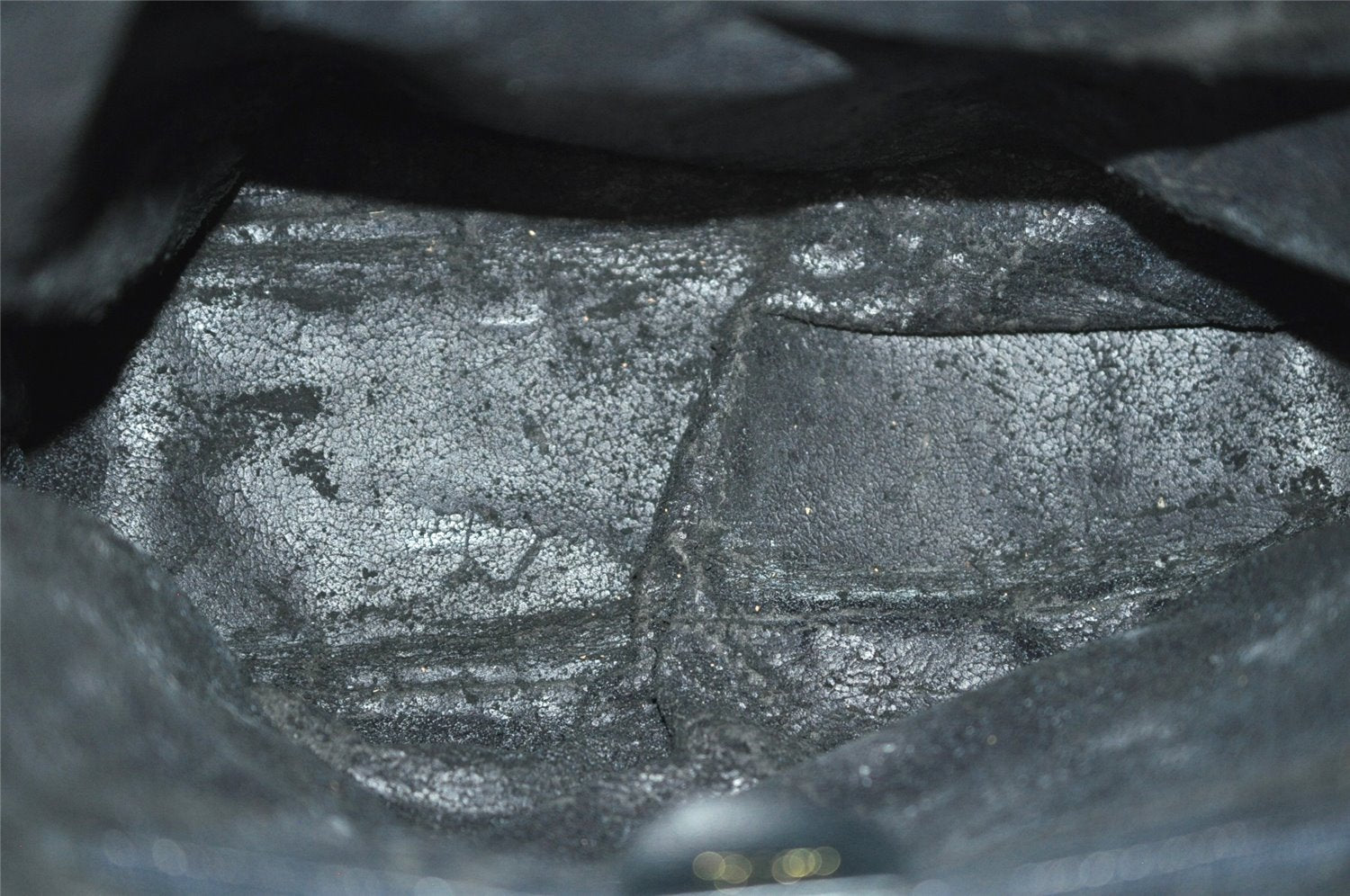 Authentic GUCCI Bamboo 2way Hand Shoulder Bag Leather Navy Blue Junk 0983K