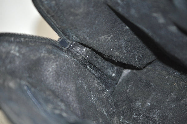 Authentic GUCCI Bamboo 2way Hand Shoulder Bag Leather Navy Blue Junk 0983K