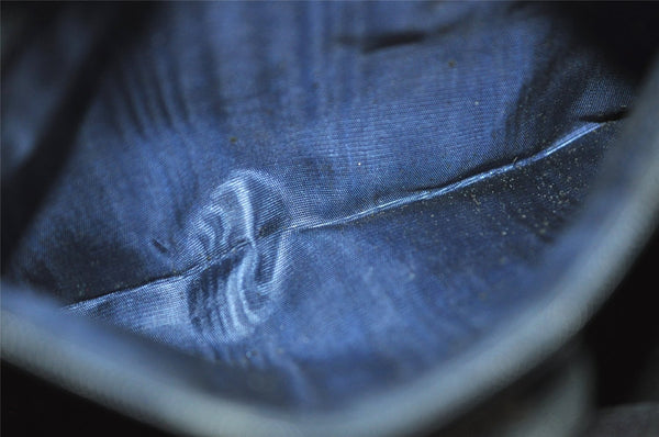 Authentic GUCCI Bamboo 2way Hand Shoulder Bag Leather Navy Blue Junk 0983K