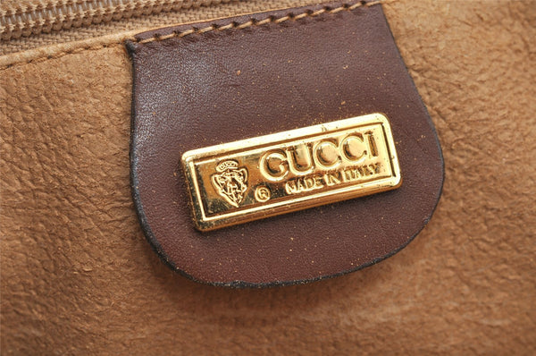 Authentic GUCCI Micro GG PVC Leather Shoulder Cross Body Bag Purse Brown 0984I