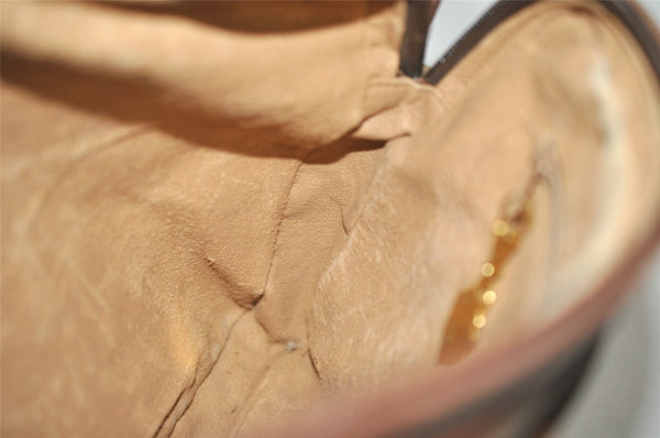 Authentic GUCCI Micro GG PVC Leather Shoulder Cross Body Bag Purse Brown 0984I