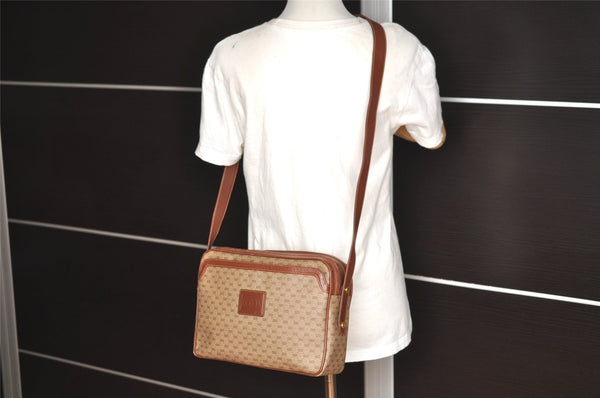 Authentic GUCCI Micro GG PVC Leather Shoulder Cross Body Bag Purse Brown 0984I