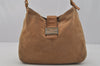 Authentic FENDI Vintage Shoulder Bag Purse Suede Leather Beige 0984J