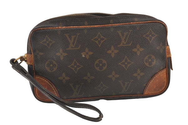 Authentic Louis Vuitton Monogram Marly Dragonne PM M51827 Clutch Bag Junk 0984K