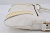 Authentic BURBERRY Vintage Leather Shoulder Hand Bag Purse White 0985J