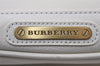 Authentic BURBERRY Vintage Leather Shoulder Hand Bag Purse White 0985J