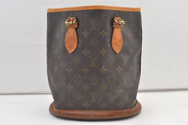 Authentic Louis Vuitton Monogram Bucket PM Shoulder Tote Bag M42238 Junk 0985K